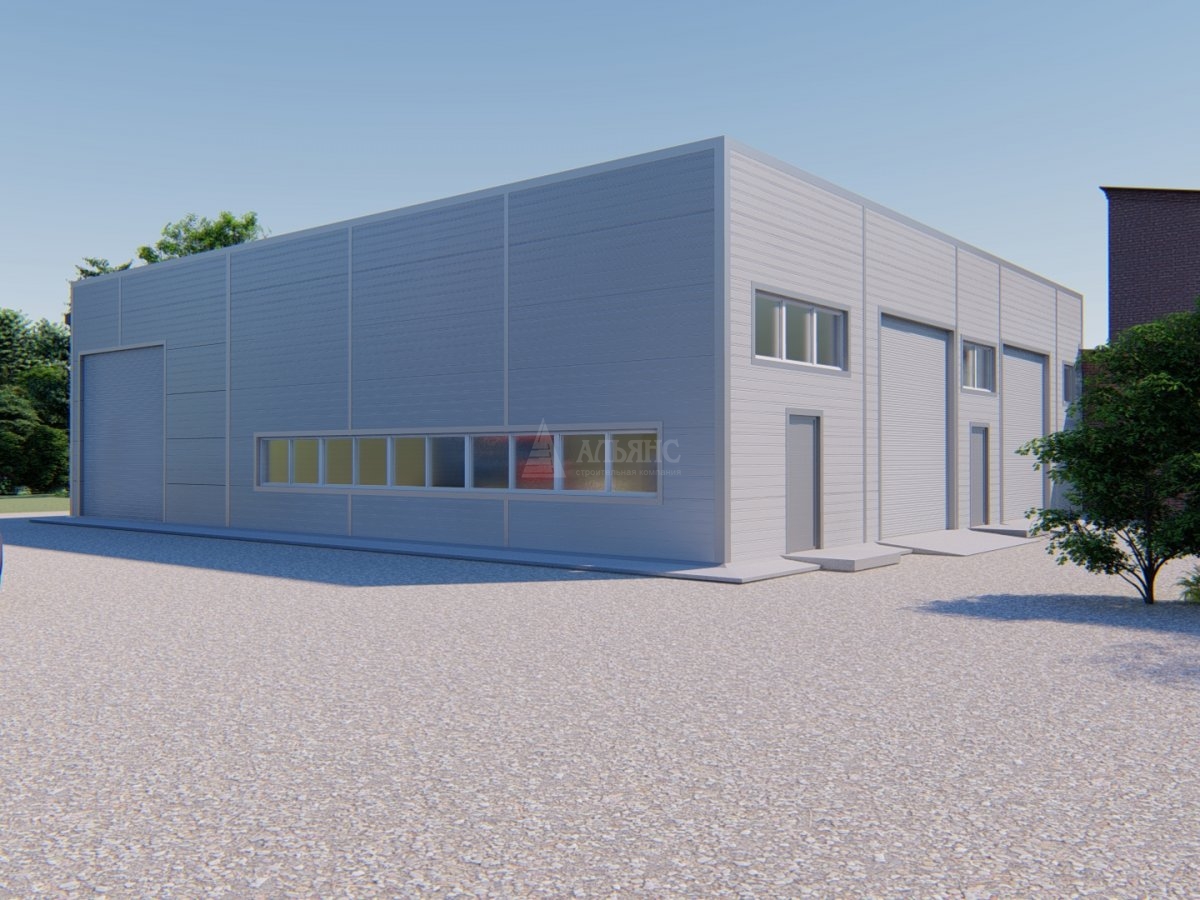 3D визуализация Гаражный бокс из сэндвич панелей - фото 8