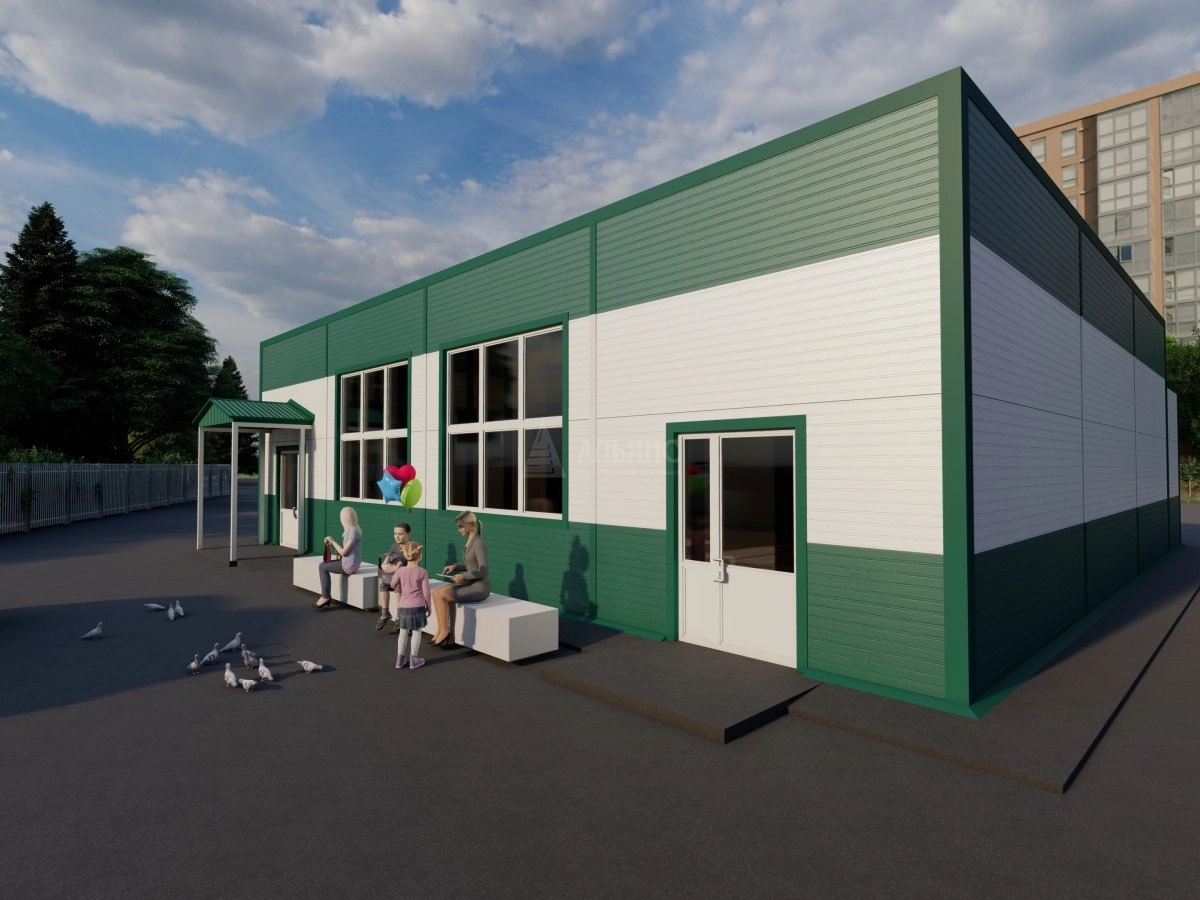 3D визуализация Магазин из сэндвич-панелей - фото 2