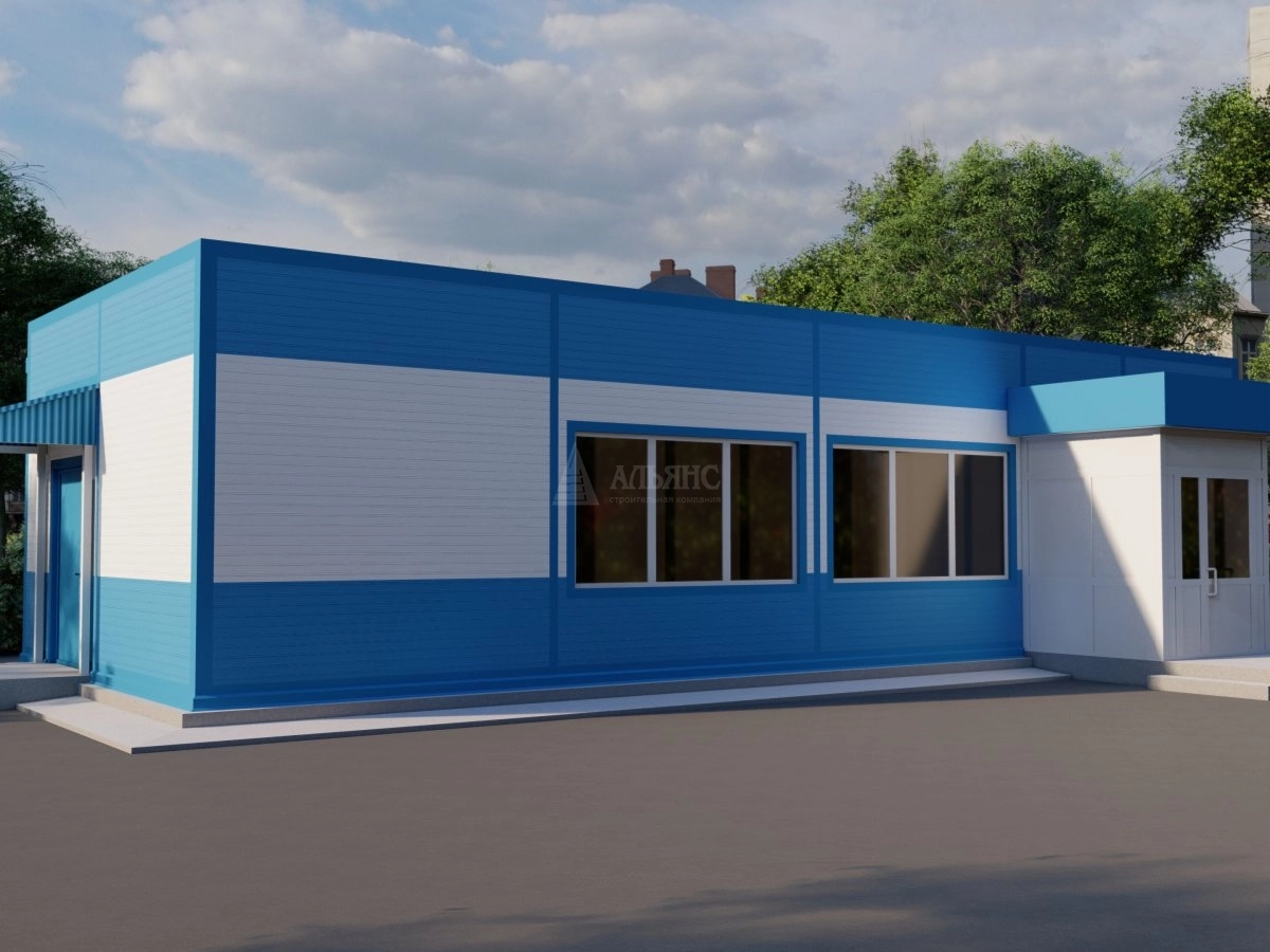 3D визуализация Магазин из сэндвич-панелей - фото 1