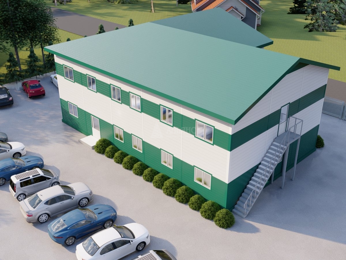 3D визуализация Общежитие из сэндвич-панелей - фото 8