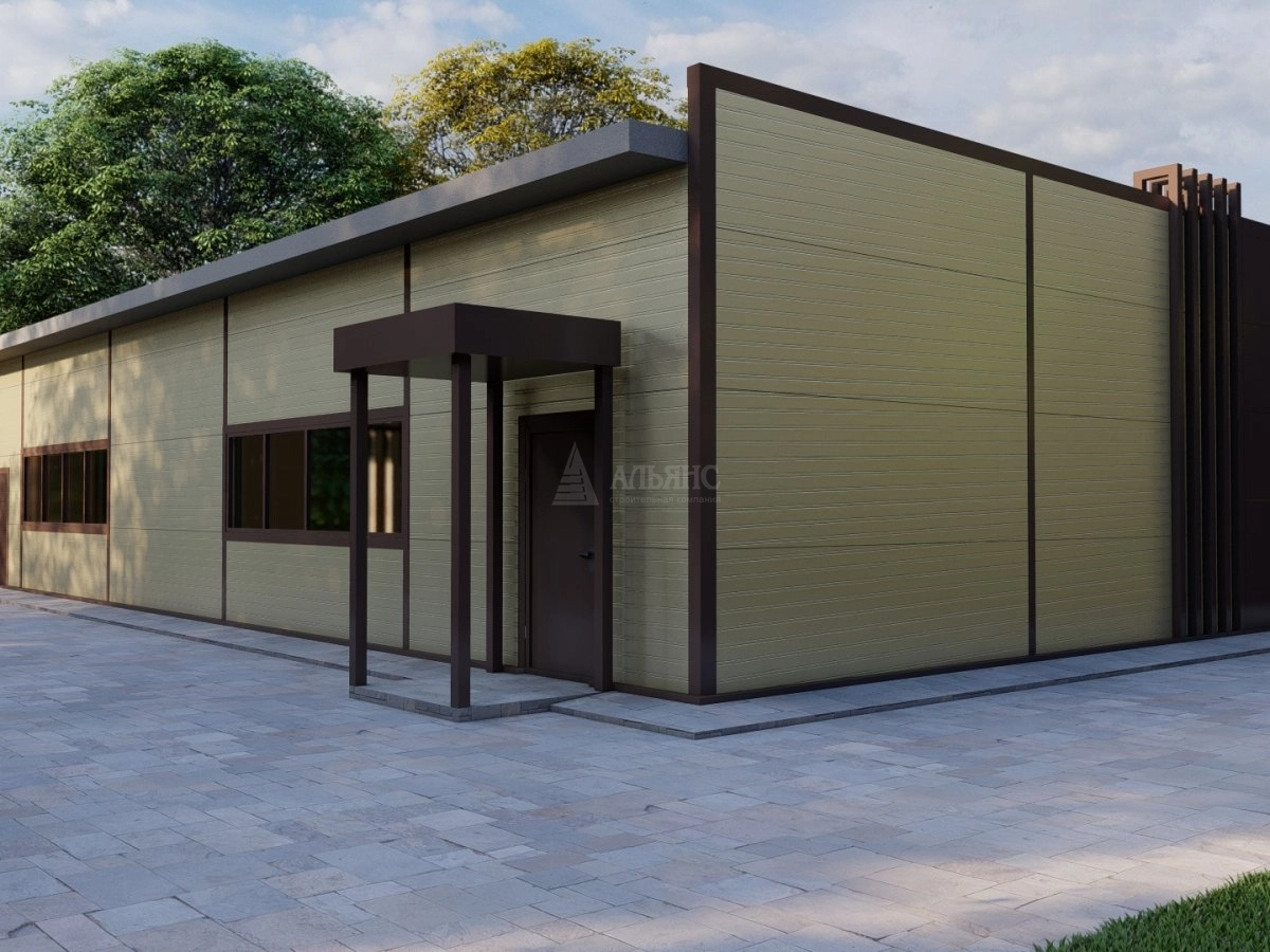 3D визуализация Проект магазина из сэндвич-панелей - фото 4