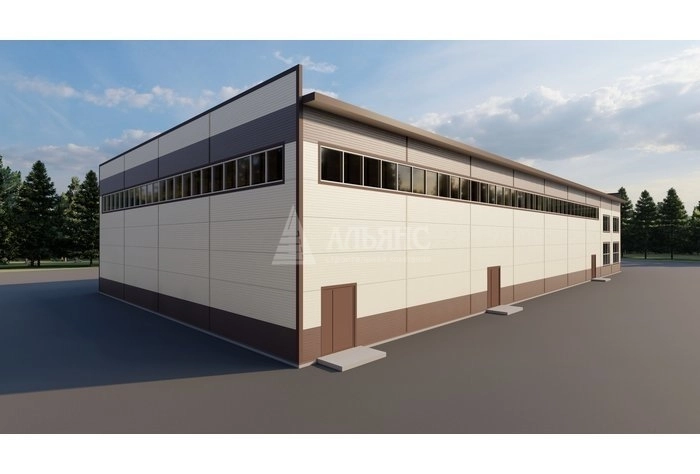 3D визуализация Здание АБК и СТО для фур - фото 3