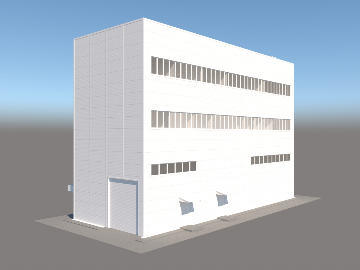 3D визуализация Административно-бытовой комплекс из сэндвич-панелей - фото 4