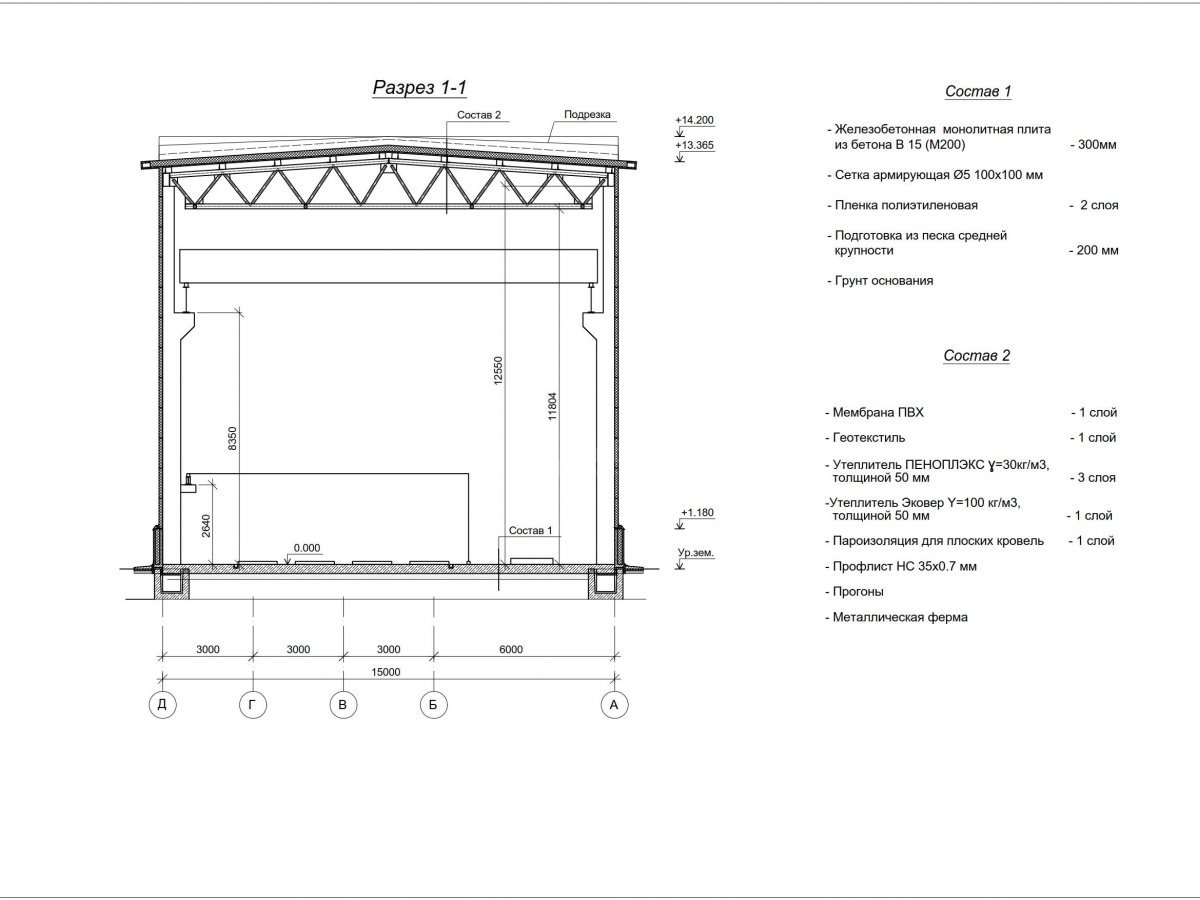 Планировка Производственный цех из сэндвич панелей -  фото 2