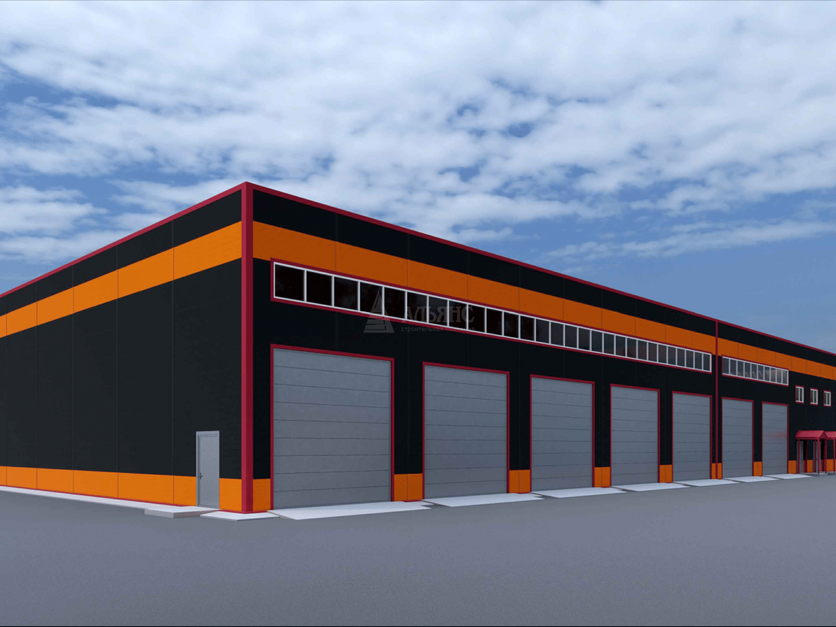 3D визуализация СТО с АБК из сэндвич-панелей - фото 8
